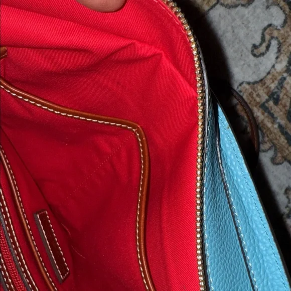 Dooney & Bourke Blue & Tan Leather Tote Bag LIKE NEW - Picture 10 of 15